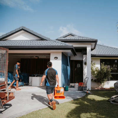 Claims recovery work underway by some QBE suppliers at a home in Townsville, Australia following the 2019 floods.